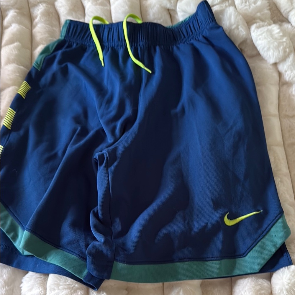 Nike Navy Blue Shorts with Lime Highlights